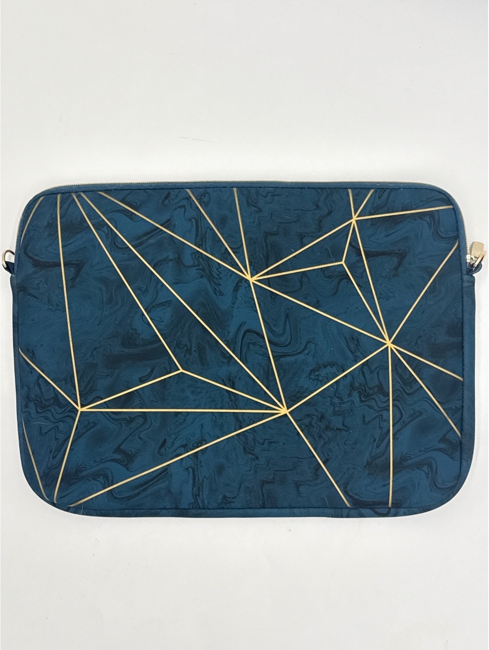 Geometric Patterned Laptop Sleeve Case with Gold Zipper